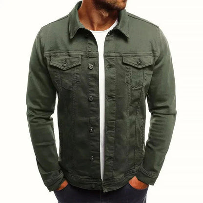 Schmale Denimjacke Slim Fit Knöpfe Damen