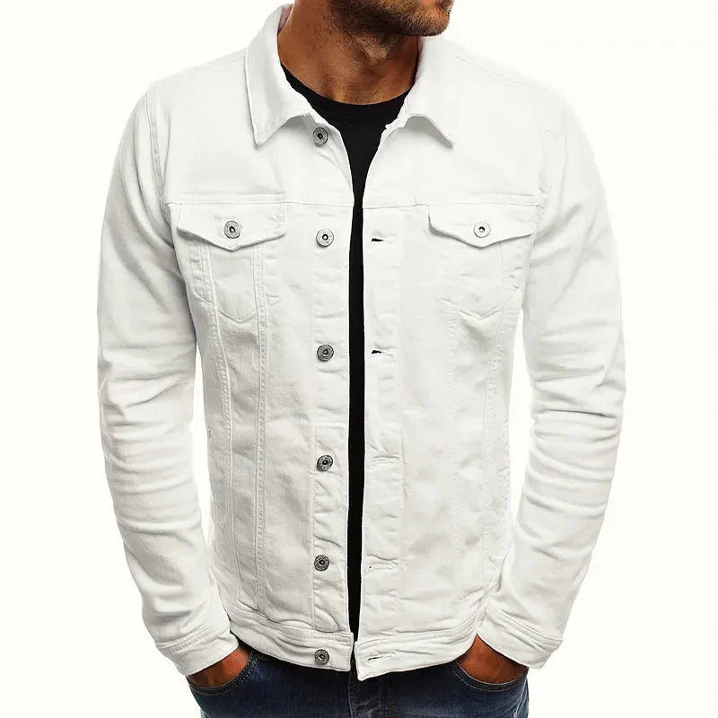 Schmale Denimjacke Slim Fit Knöpfe Damen