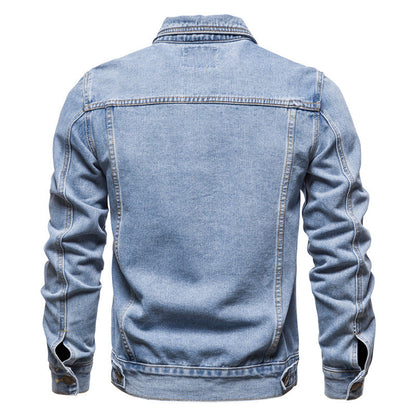 Herren Denimjacke Klassisch Lässig mit Knöpfen