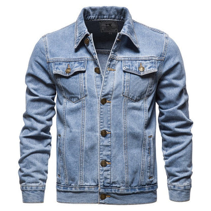 Herren Denimjacke Klassisch Lässig mit Knöpfen