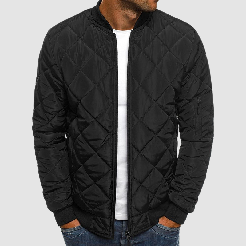 Herren Winterjacke Gesteppt Warm Isoliert Schwarz - BerlinGlamour