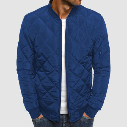 Herren Winterjacke Gesteppt Warm Isoliert Schwarz