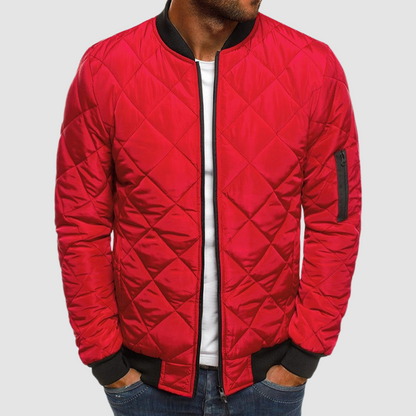 Herren Winterjacke Gesteppt Warm Isoliert Schwarz