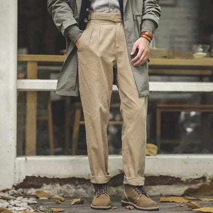Herren Hose Plissierte Vorderseite Elegant Slimfit - BerlinGlamour