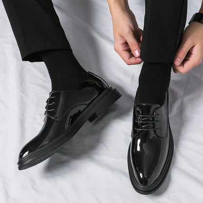 Herren Derby Schuhe Glänzend Schnürsenkel Leder