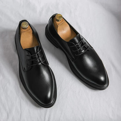Herren Derby Schuhe Glänzend Schnürsenkel Leder