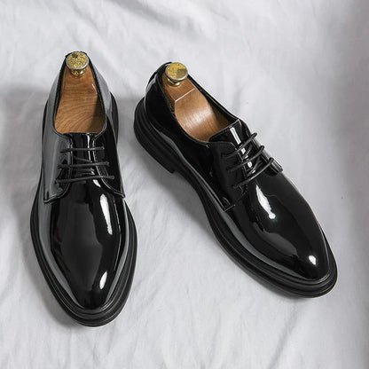 Herren Derby Schuhe Glänzend Schnürsenkel Leder - BerlinGlamour