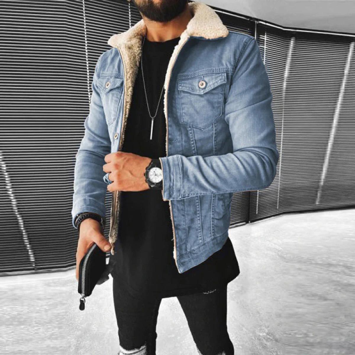 Herren Winterjacke Warm Isoliert Mit Knöpfen