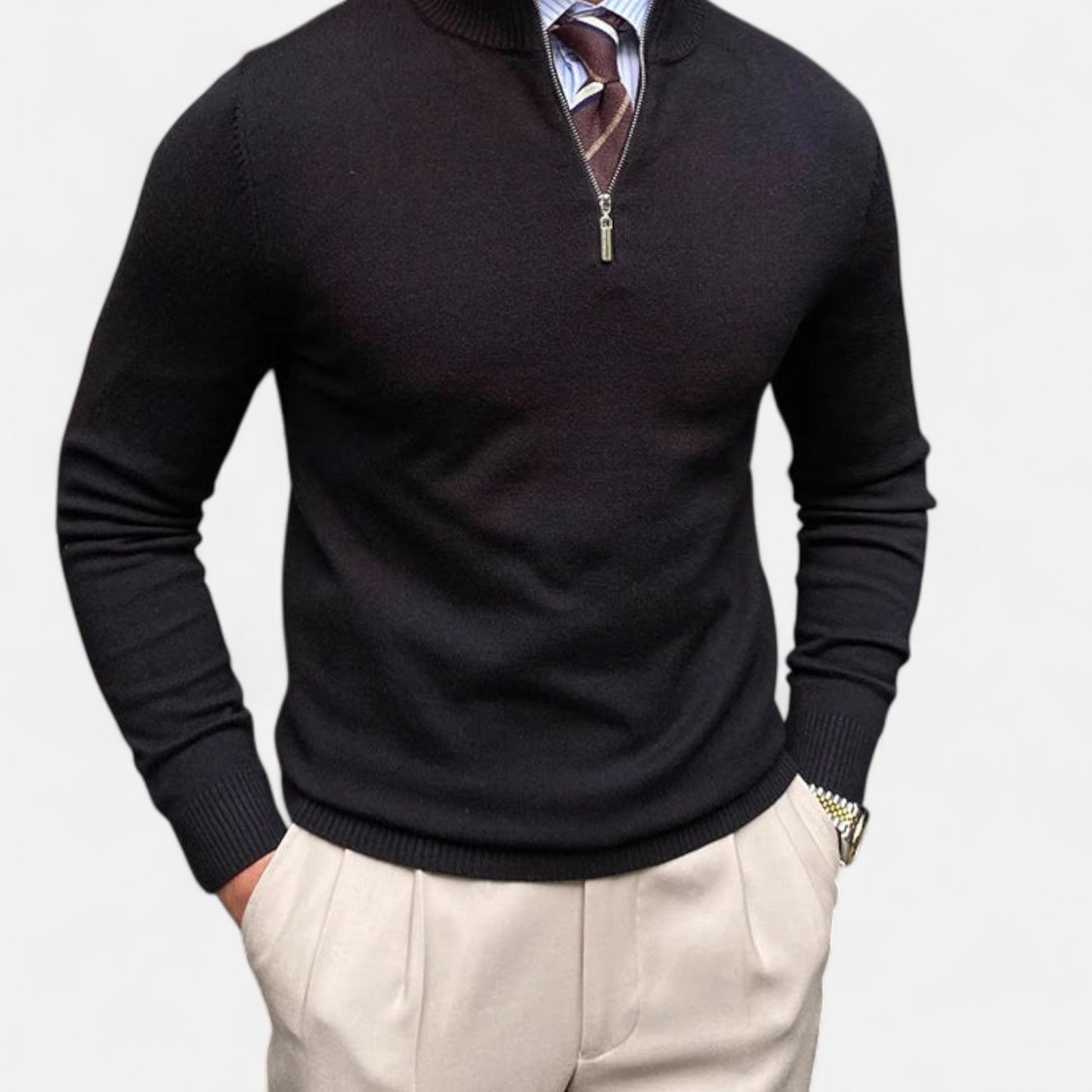 Herren Pullover Frühlingslook Halbzipper Bequem