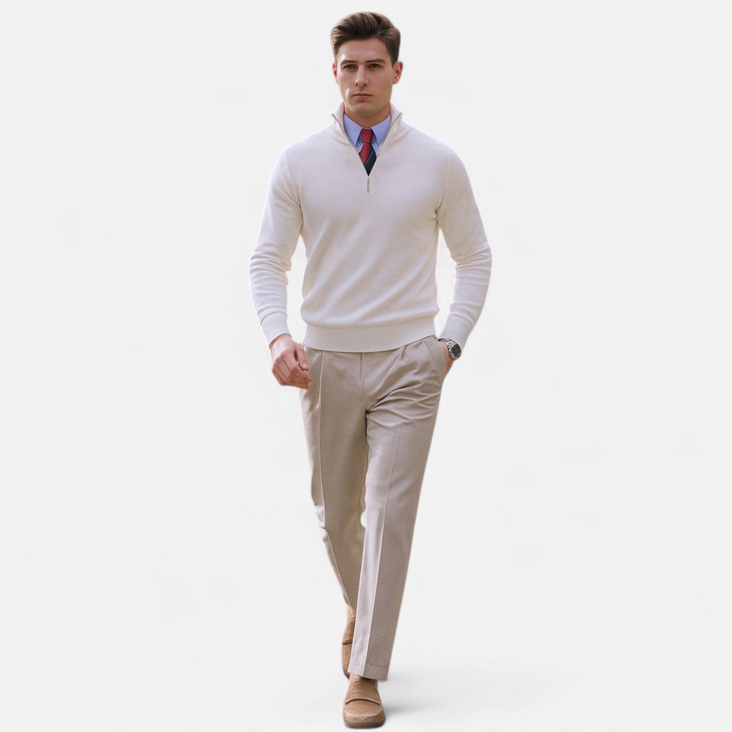 Herren Pullover Frühlingslook Halbzipper Bequem