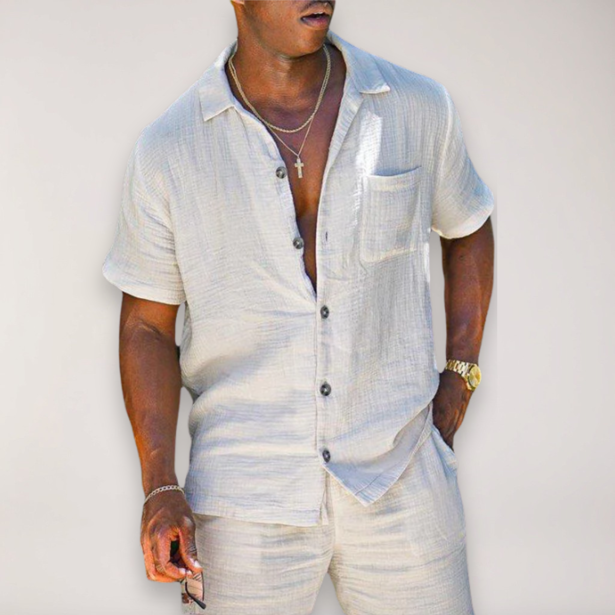 Herren Sommer Set Zweiteilig Leger - BerlinGlamour