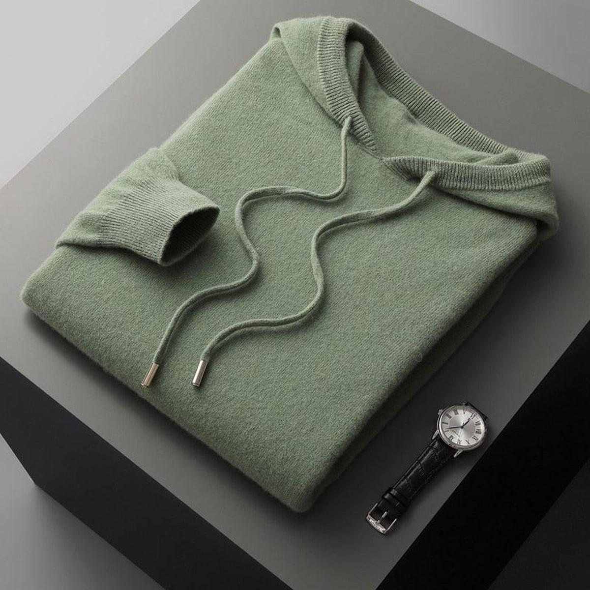 Herren Strickpullover Kapuze Lässig Bequem