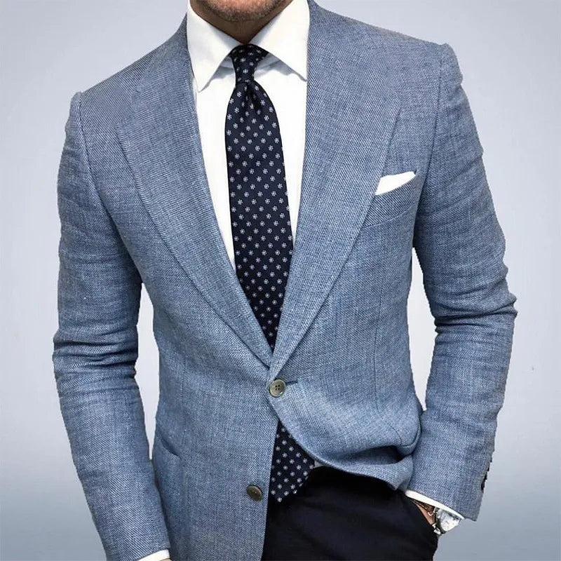 Herren Blazer Slim Fit Tailliert Strukturiert Modern