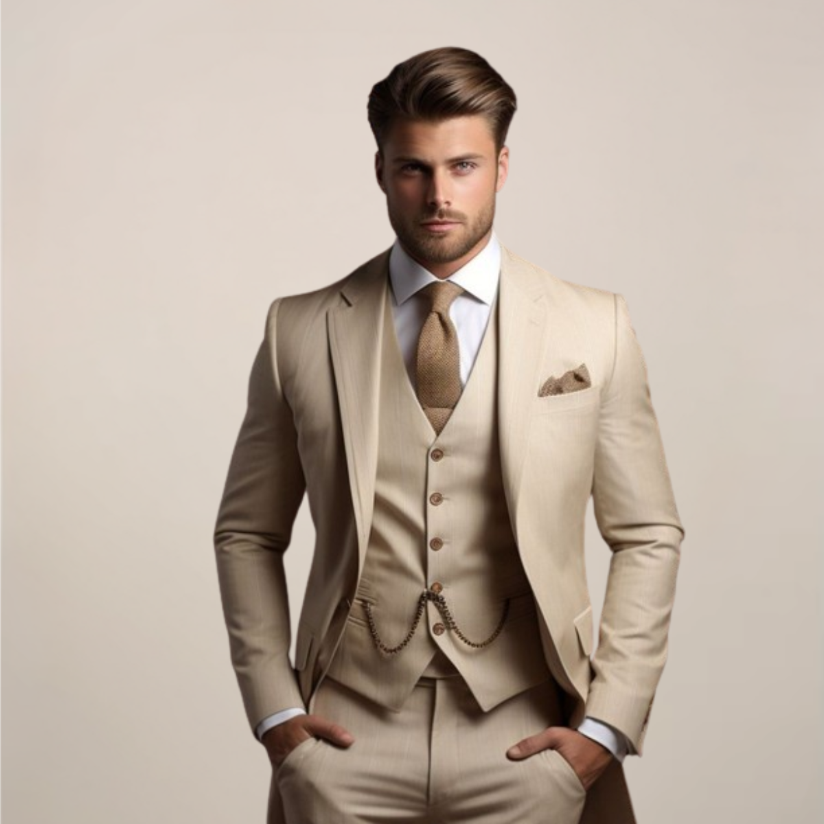 Herren Anzug Drei-Teiler Frühjahr Formal Slim