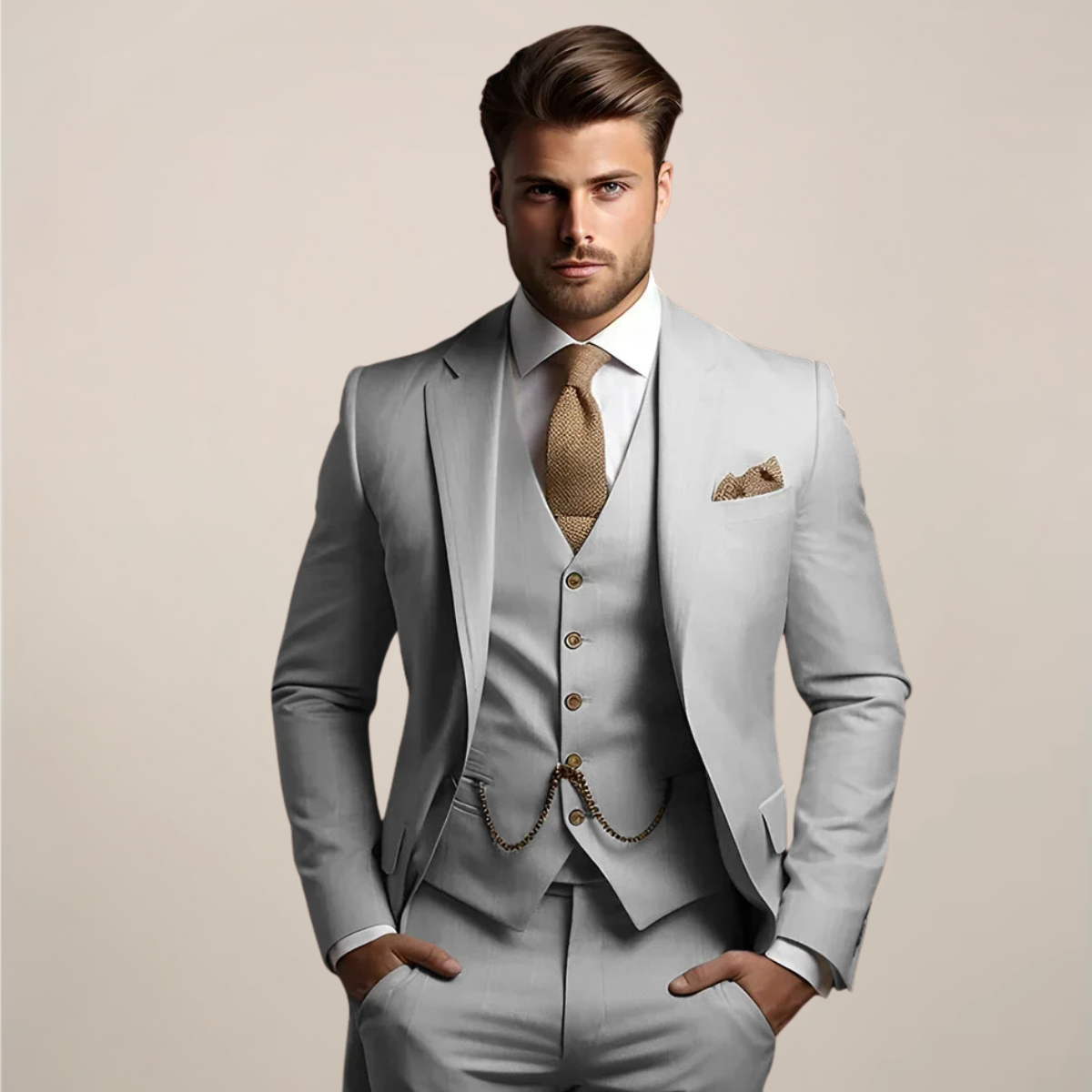 Herren Anzug Drei-Teiler Frühjahr Formal Slim