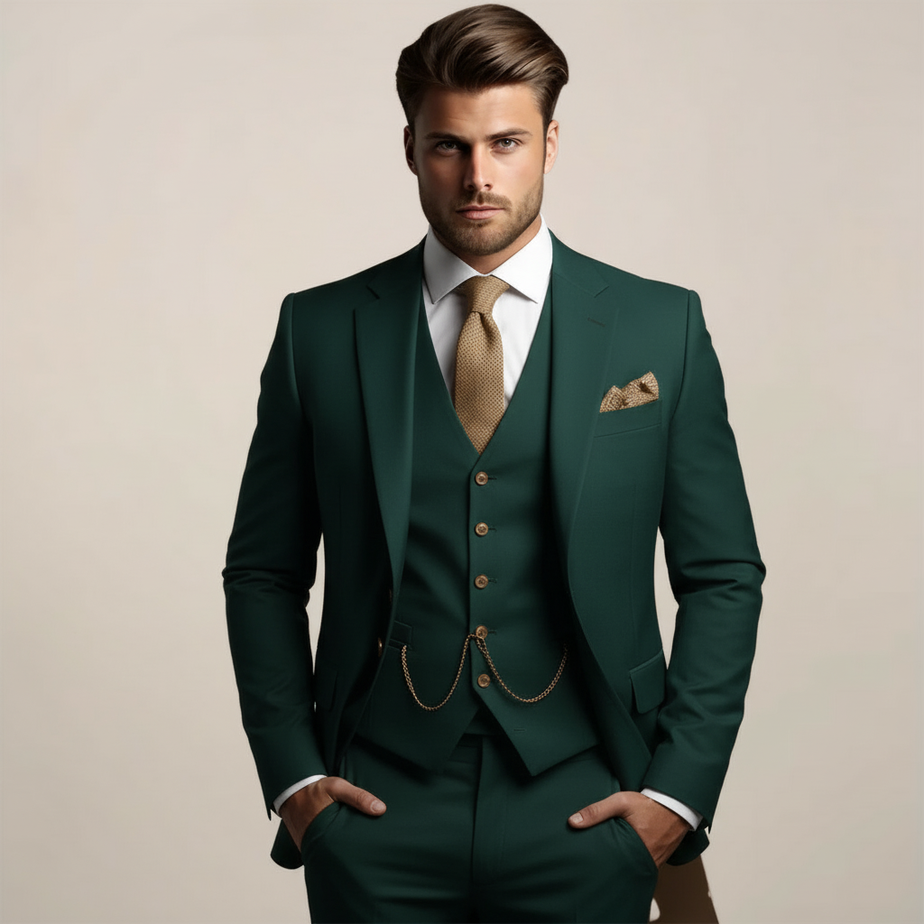 Herren Anzug Drei-Teiler Frühjahr Formal Slim