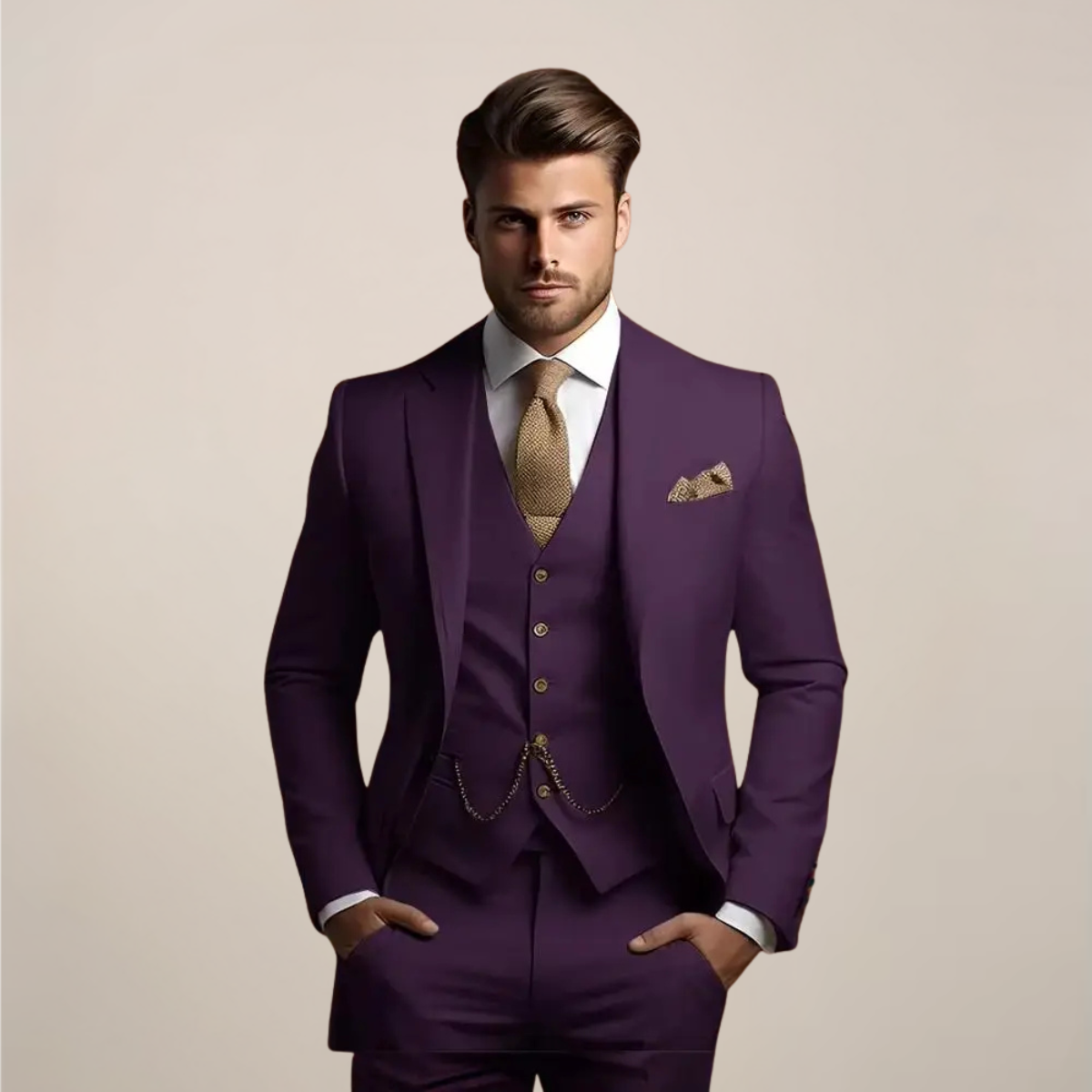 Herren Anzug Drei-Teiler Frühjahr Formal Slim