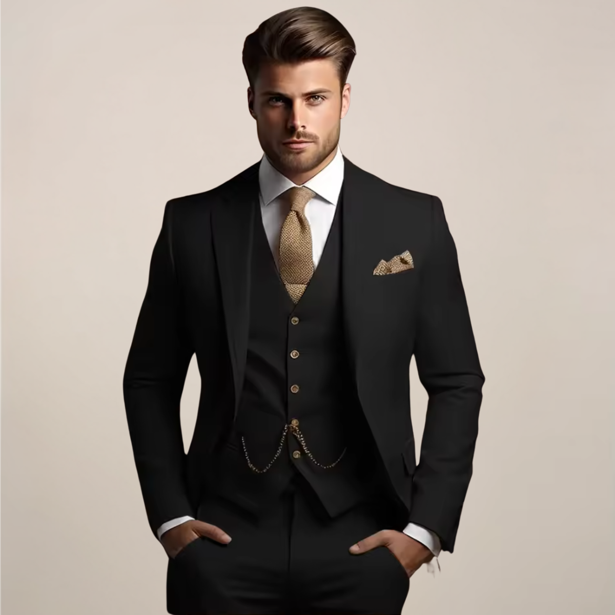 Herren Anzug Drei-Teiler Frühjahr Formal Slim - BerlinGlamour