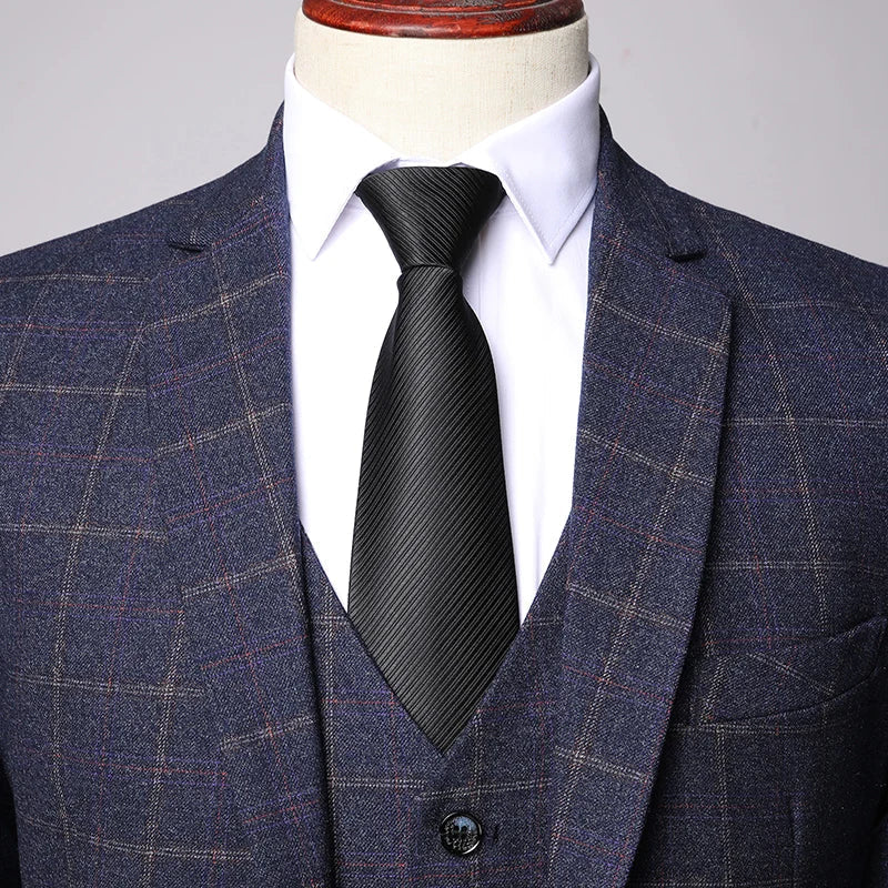 Herren Anzug Set Karierter Frühlingsanzug Slim Fit