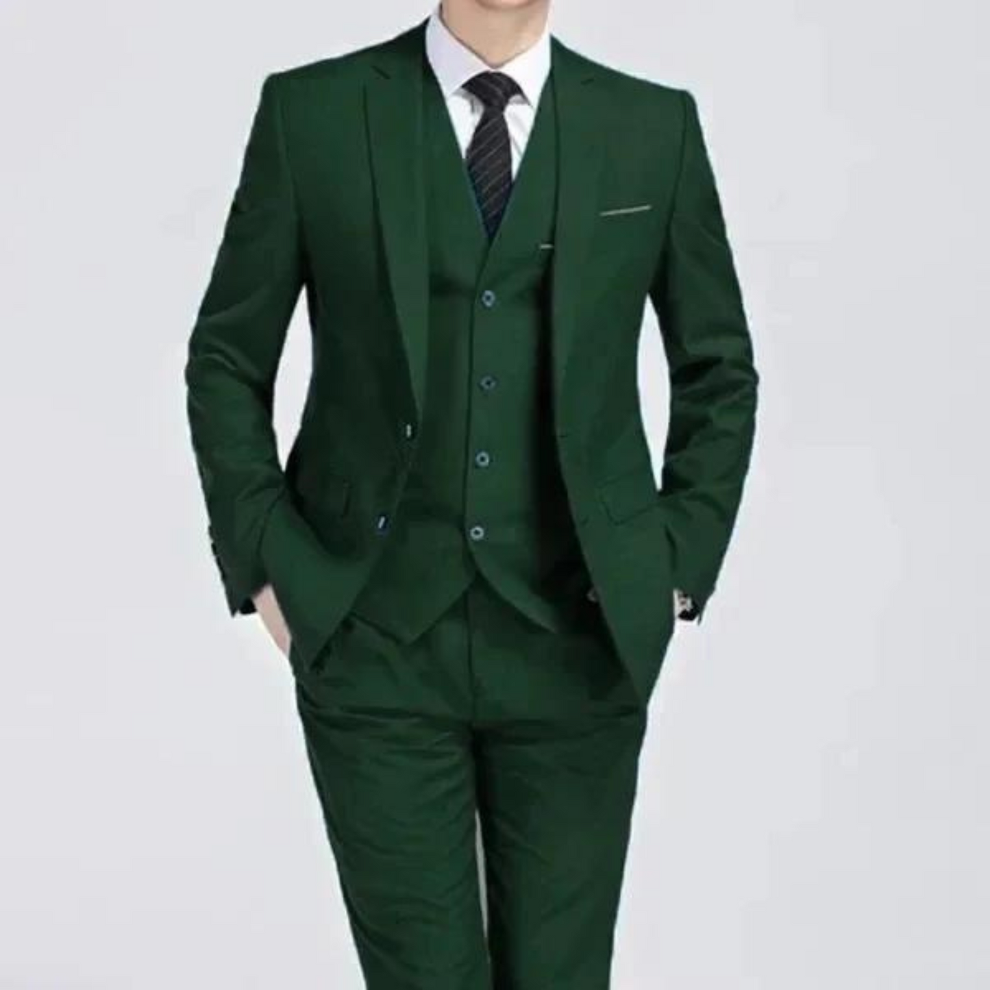 Herren Anzug Klassisch Dreiteilig FrühjahrslOOK