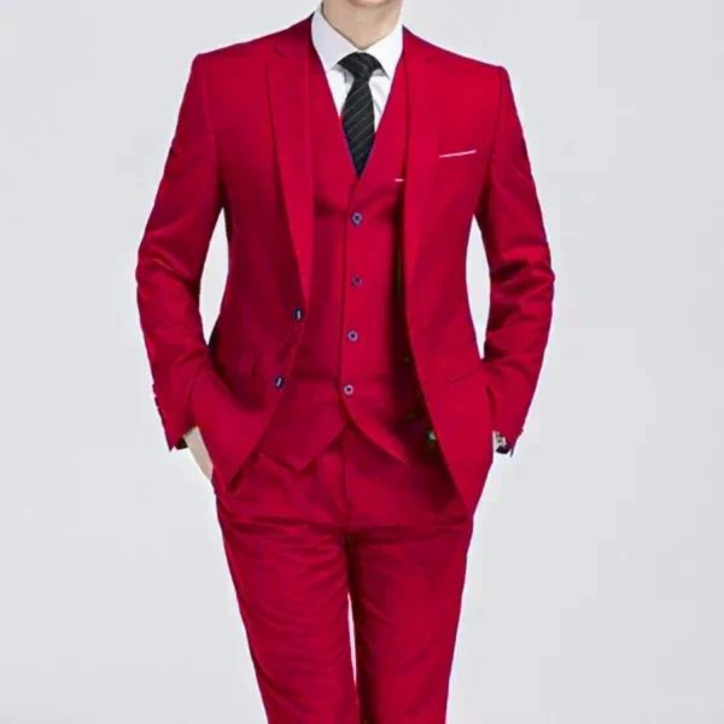 Herren Anzug Klassisch Dreiteilig FrühjahrslOOK