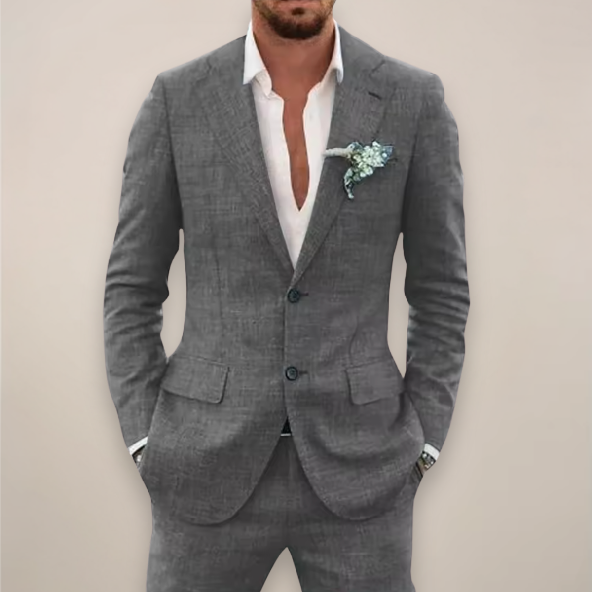 Herren Anzug Set 2-teilig Slim Fit Modern