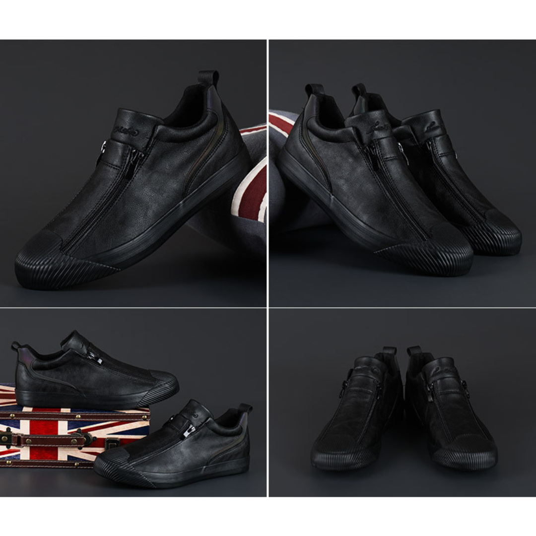 Herren Lederschuhe Elegante Schwarz Poliert