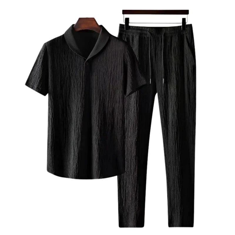 Herren Sommer Set Baumwolle Polo Hose Classic