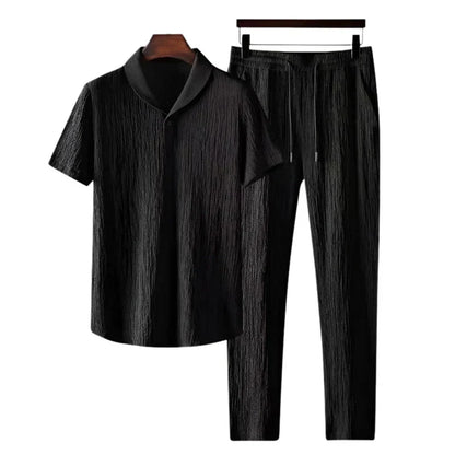 Herren Sommer Set Baumwolle Polo Hose Classic