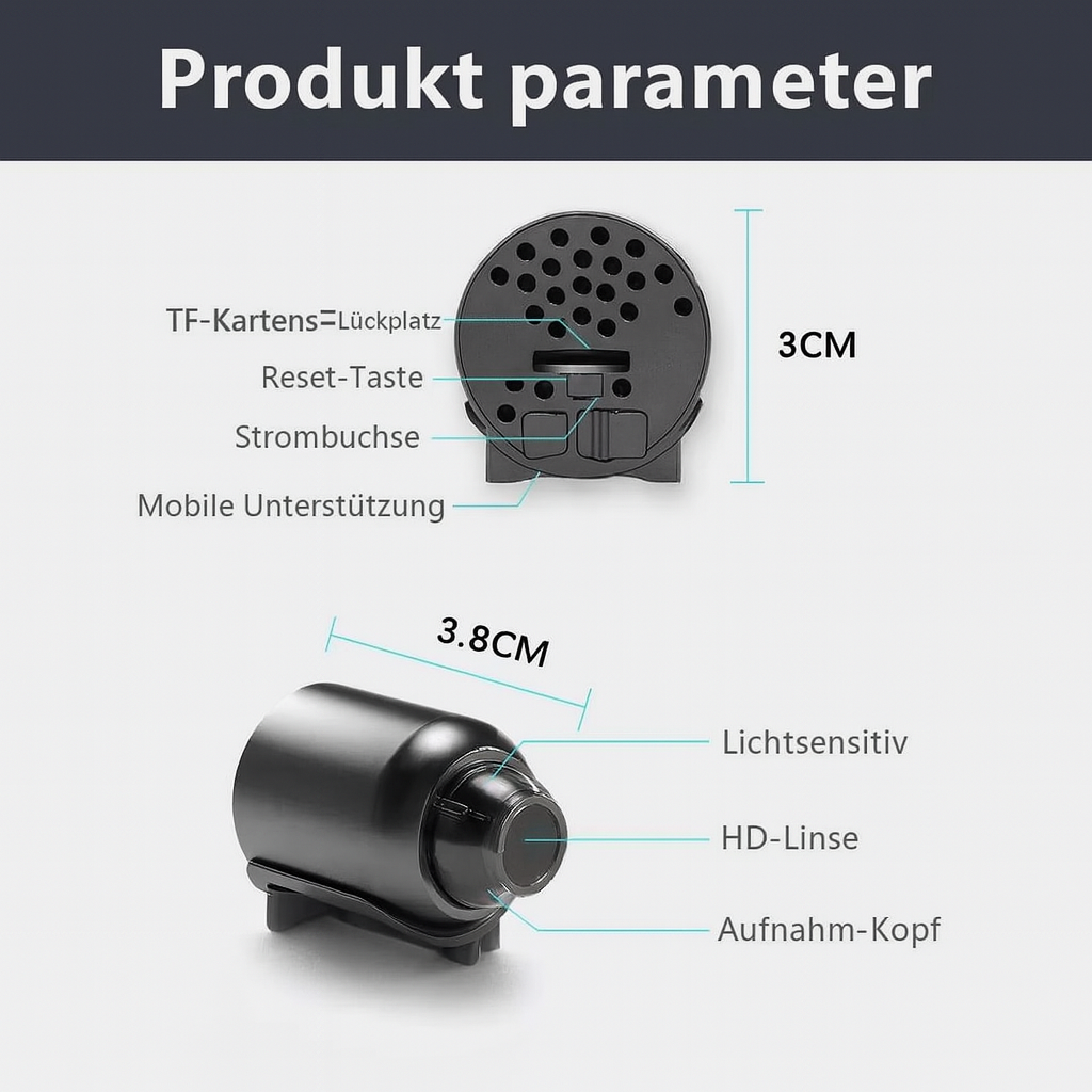 WLAN Überwachungskamera Mini mit Nachtsicht und Bewegungsmelder