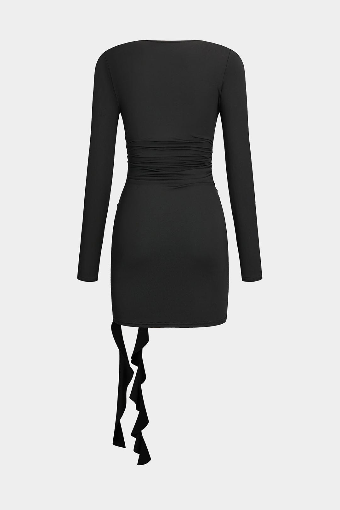 Schwarzes Minikleid Elegante Damenkleid Langärmlig Figurbetont