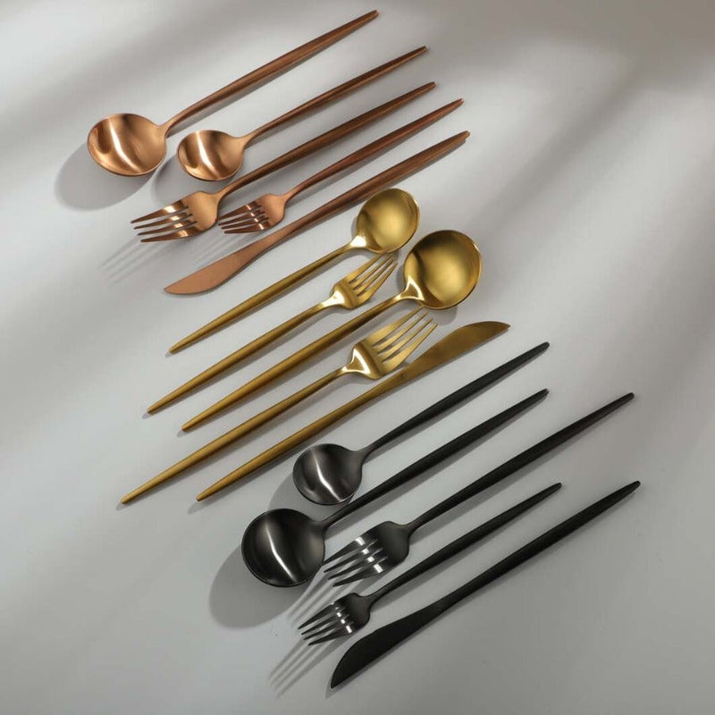 Edelstahl Besteck Set Modern Einfach Elegant