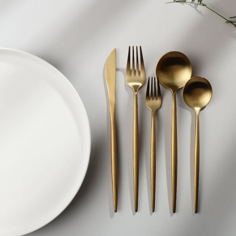 Edelstahl Besteck Set Modern Einfach Elegant