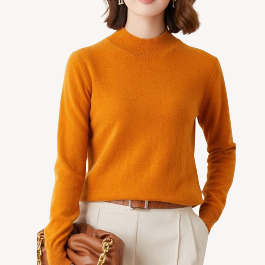 Mock Neck Kaschmirpullover Damen | Loravelle 4