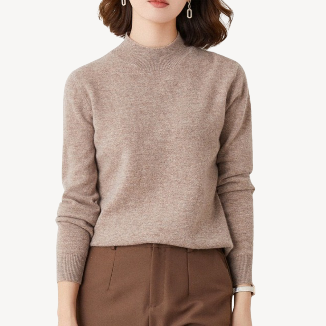 Mock Neck Kaschmirpullover Damen | Loravelle 5