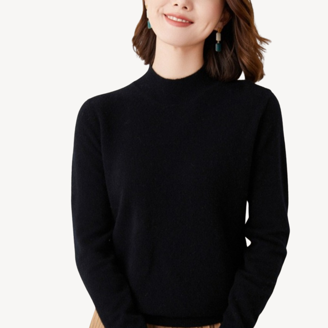 Mock Neck Kaschmirpullover Damen | Loravelle 6