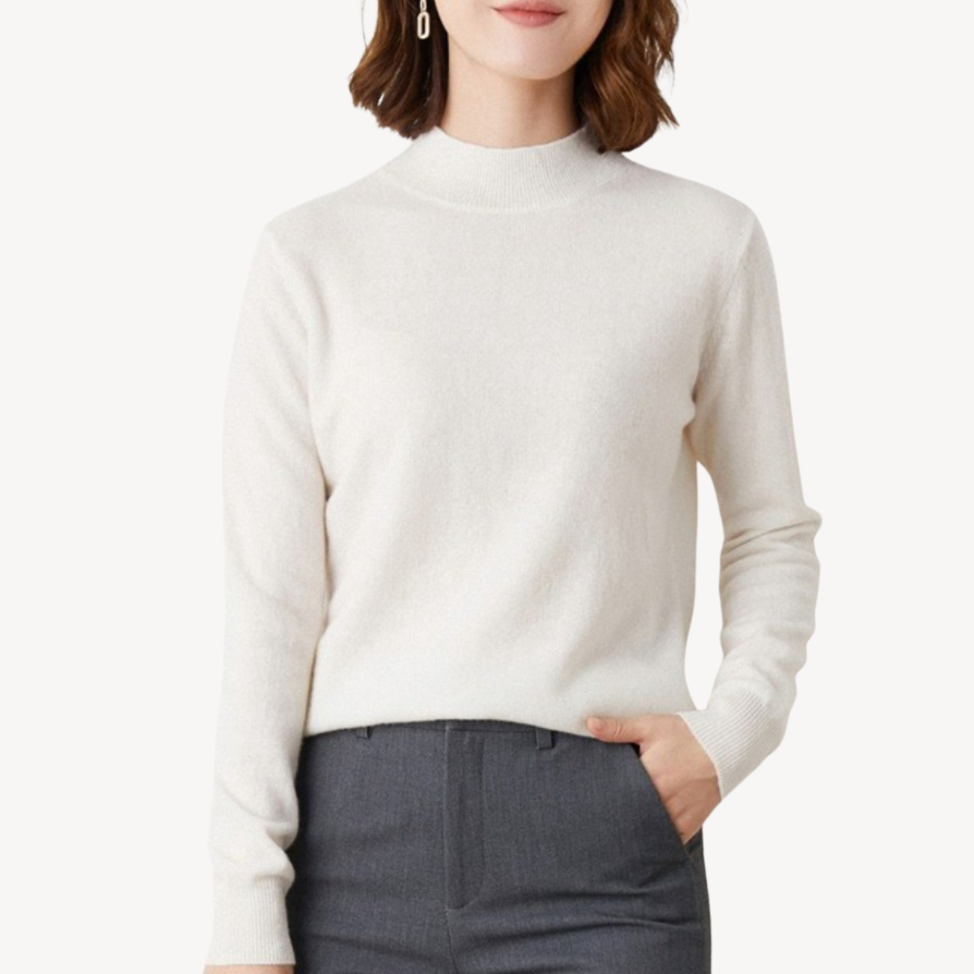 Mock Neck Kaschmirpullover Damen | Loravelle 7