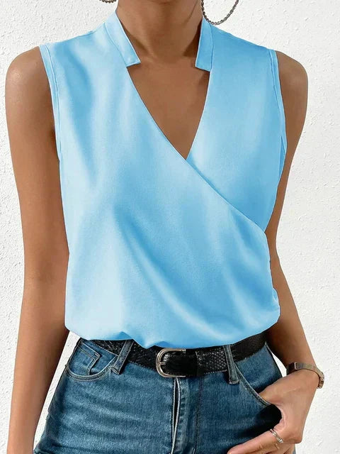 Damen-Top V-Ausschnitt Elegantes Sommer-Oberteil