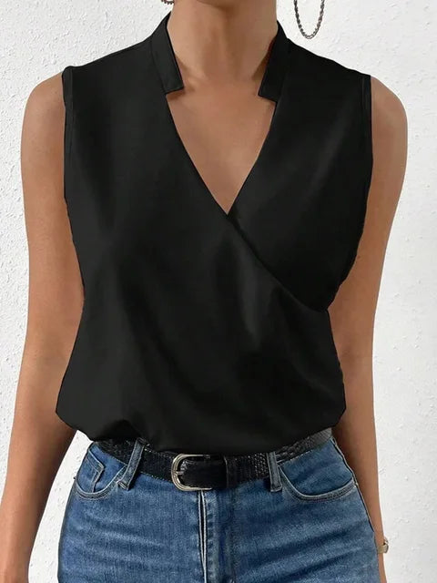 Damen-Top V-Ausschnitt Elegantes Sommer-Oberteil