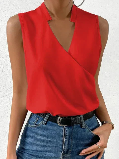 Damen-Top V-Ausschnitt Elegantes Sommer-Oberteil