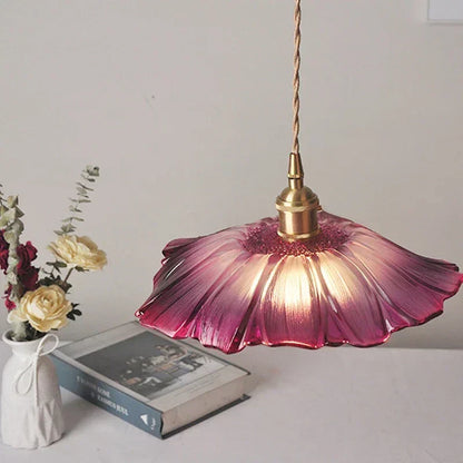 Elegante Glas Pendelleuchte Blumen Design Modern