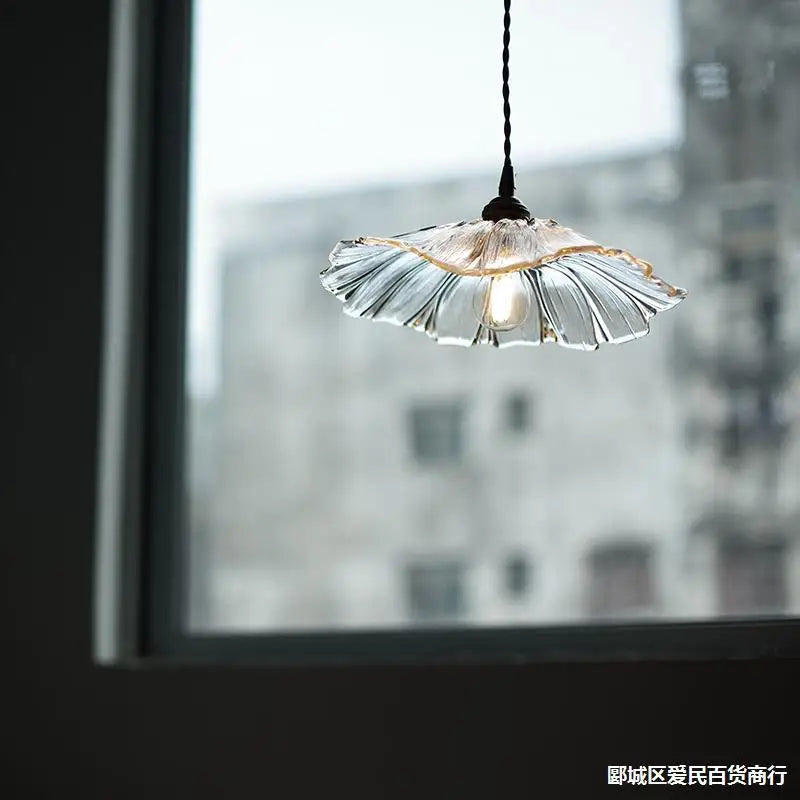 Elegante Glas Pendelleuchte Blumen Design Modern