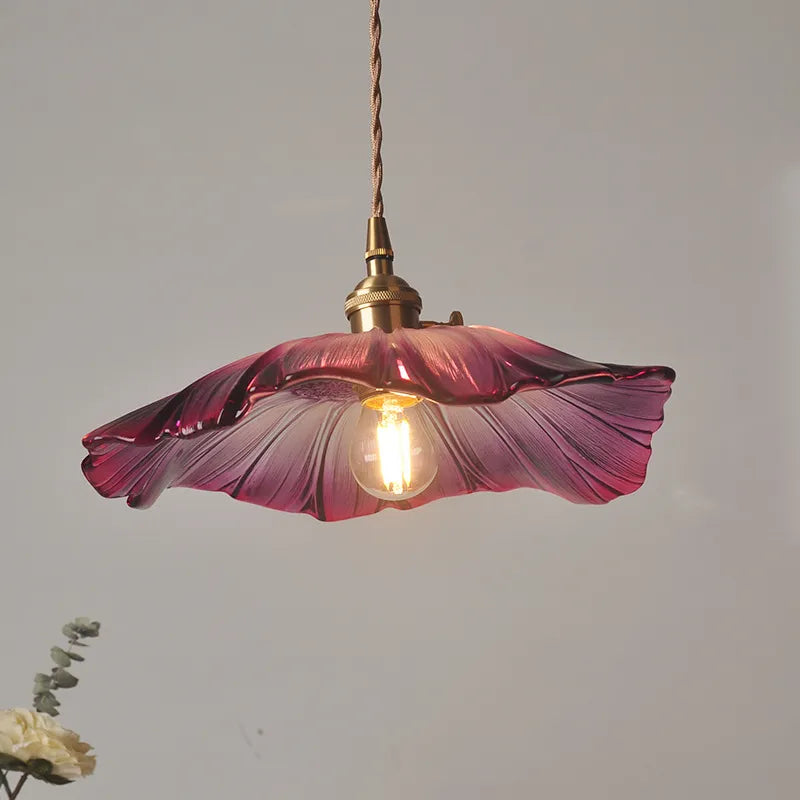 Elegante Glas Pendelleuchte Blumen Design Modern - BerlinGlamour