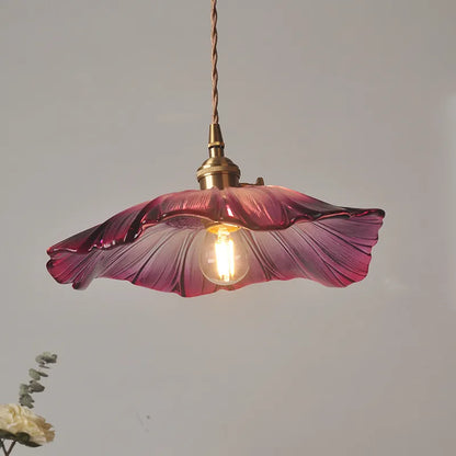 Elegante Glas Pendelleuchte Blumen Design Modern - BerlinGlamour