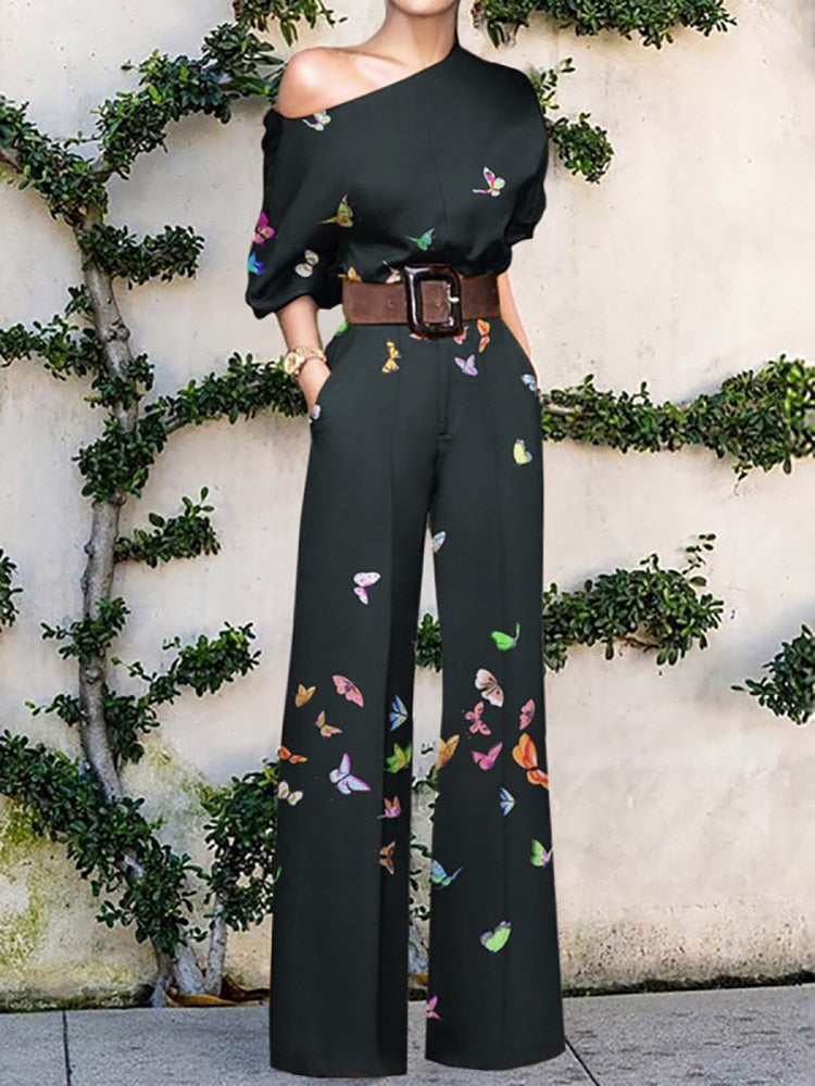 Trägerloser Jumpsuit Blumenmuster Sommerkleid Frauen