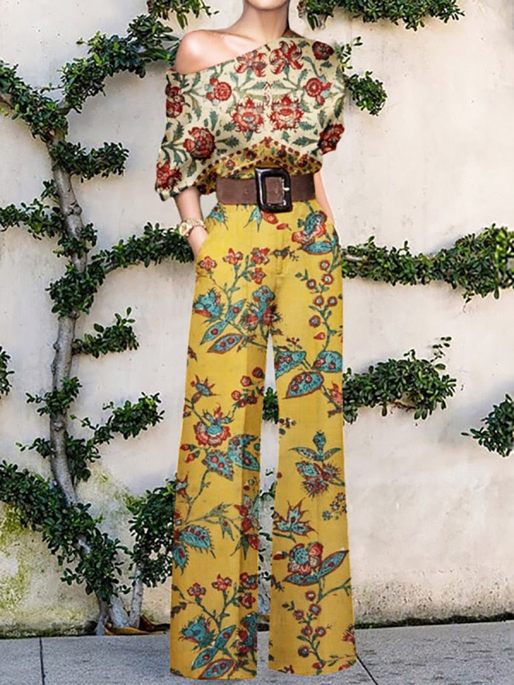 Trägerloser Jumpsuit Blumenmuster Sommerkleid Frauen