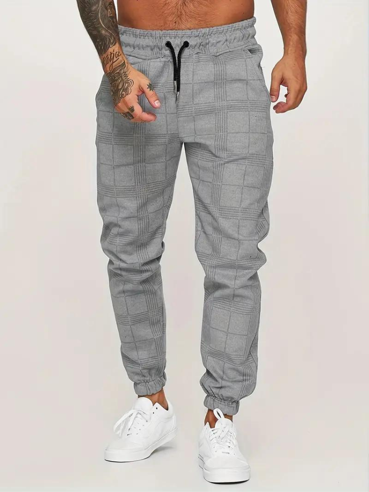 Elastische Jogger Herren kariert bequem - BerlinGlamour