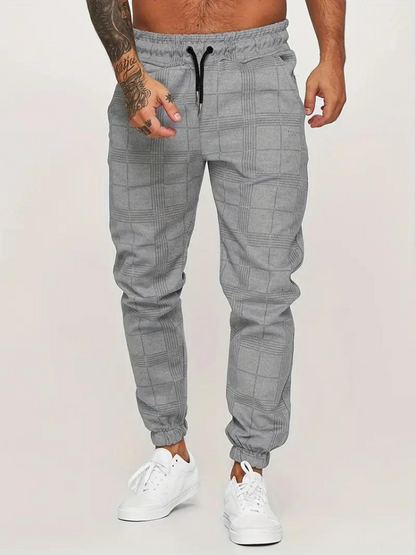 Elastische Jogger Herren kariert bequem - BerlinGlamour