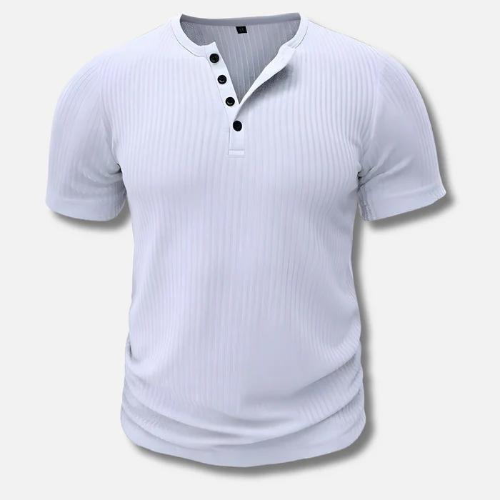 Männer T-Shirt Slim Fit Henley Kurzarm - BerlinGlamour