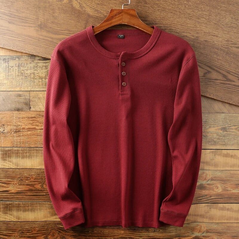 Herren Langarmshirt Klassisch Baumwolle Modern